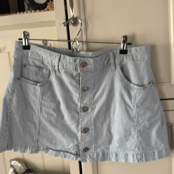 American Eagle Stretch preppy academic Striped Mini Skirt 12 - Picture 2 of 4